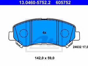 колодки гальм. ATE 13046057522 на NISSAN X-TRAIL (T31)