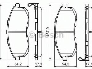 КОЛОДКИ ГАЛЬМІВНІ BOSCH 0986494572 на NISSAN TIIDA Наклонная задняя часть (C13)