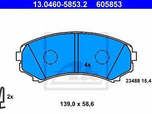 Колодки гальмівні дискові, к-кт ATE 13046058532 на MITSUBISHI SHOGUN IV (V8_W, V9_W)