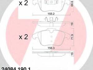 колодки тормозные дисковые, к-кт ZIMMERMANN 240841901 JAGUAR XF седан (_J05_, CC9)