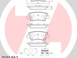 Колодки гальмівні дискові, к-кт ZIMMERMANN 253371602 на HYUNDAI ELANTRA GT (GD)
