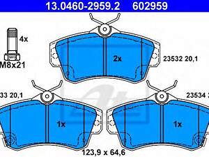 Колодки гальмівні дискові, комплект ATE 13046029592 на CHRYSLER PT CRUISER универсал (PT_)
