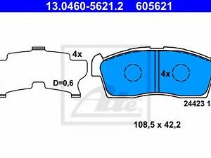 Колодки тормозные дисковые, комплект ATE 13046056212 на PEUGEOT ION