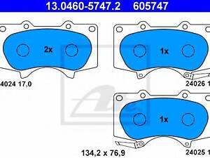 Колодки тормозные дисковые, комплект ATE 13046057472 TOYOTA LAND CRUISER PRADO (KDJ15_, GRJ15_)