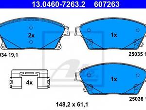 Колодки гальмівні дискові, комплект ATE 13046072632 на OPEL ASTRA J Sports Tourer