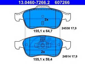 Колодки тормозные дисковые, комплект ATE 13046072662 RENAULT MEGANE CC (EZ0/1_)