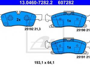 Колодки гальмівні дискові, комплект ATE 13046072822 на JEEP GRAND CHEROKEE IV (WK, WK2)