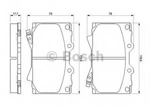 Колодки гальмівні дискові, комплект BOSCH 0986424640 на TOYOTA PRADO (FZJ1_, UZJ100)