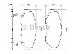 Колодки тормозные дисковые, комплект BOSCH 0986424809 HONDA CR-V Mk II (RD_)