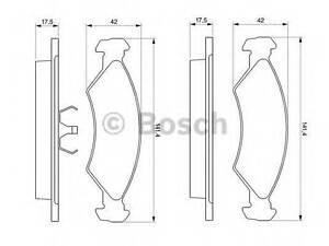 Колодки гальмівні дискові, комплект BOSCH 0986468570 на FORD FIESTA Mk II (FBD)