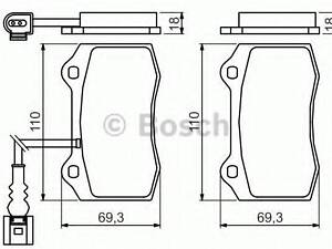 Колодки тормозные дисковые, комплект BOSCH 0986494367 на SEAT LEON (1M1)