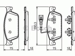 Колодки гальмівні дискові, комплект BOSCH 0986494553 на VW KOMBI / CARAVELLE VI автобус (SGB, SGG, SGJ)