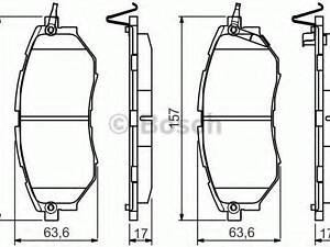 Колодки гальмівні дискові, комплект BOSCH 0986495156 на SUBARU LIBERTY V (BM, BR)