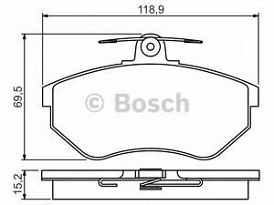 Колодки гальмівні дискові, комплект BOSCH 0986495246 на VW LUPO (6X1, 6E1)