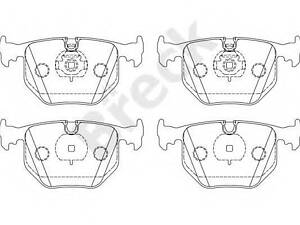 Колодки тормозные дисковые, комплект BRECK 212820070200 на BMW 7 седан (E38)