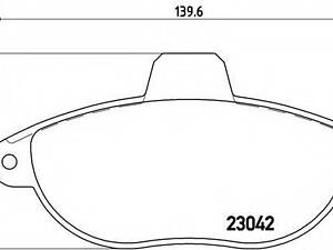 Колодки гальмівні дискові, комплект BREMBO P23072 на FIAT ULYSSE (220)