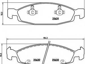 Колодки тормозные дисковые, комплект BREMBO P37005 JEEP GRAND CHEROKEE Mk II (WJ, WG)