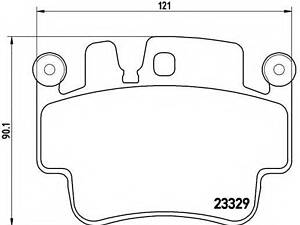 Колодки тормозные дисковые, комплект BREMBO P65009 на PORSCHE 911 (996)