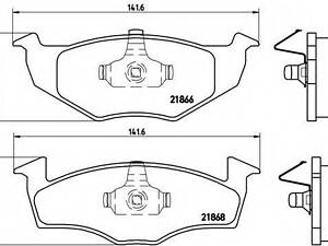 Колодки гальмівні дискові, комплект BREMBO P85030 на VW GOLF Mk III (1H1)