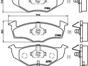 Колодки гальмівні дискові, комплект BREMBO P85071 на SKODA FABIA (6Y2)