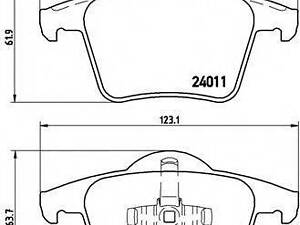 Колодки гальмівні дискові, комплект BREMBO P86019 на VOLVO XC90 I универсал