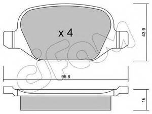 Колодки гальмівні дискові, комплект CIFAM 8223241 на ALFA ROMEO 156 (932)