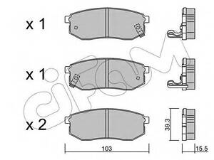 Колодки тормозные дисковые, комплект CIFAM 8225140 на KIA JOICE