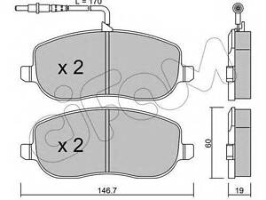 Колодки гальмівні дискові, комплект CIFAM 8225300 на CITROEN C8 (EA_, EB_)
