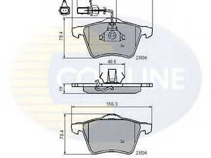 Колодки тормозные дисковые, комплект COMLINE CBP11168 на VW TRANSPORTER/CARAVELLE Mk IV автобус (70XB, 70XC, 7DB, 7DW)