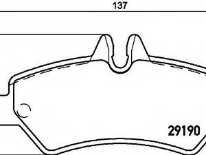 Колодки тормозные дисковые, комплект HELLA PAGID 8DB355005351 на MERCEDES-BENZ SPRINTER 3,5-t автобус (906)