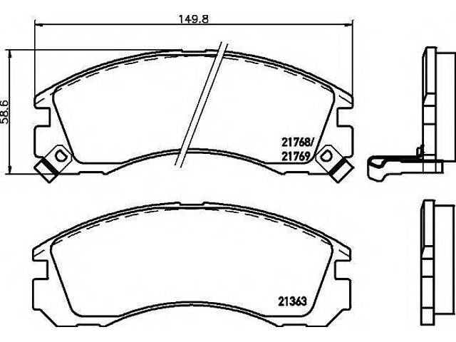 Колодки гальмівні дискові, комплект HELLA PAGID 8DB355016531 на MITSUBISHI OUTLANDER II (CW_W, ZG, ZH)