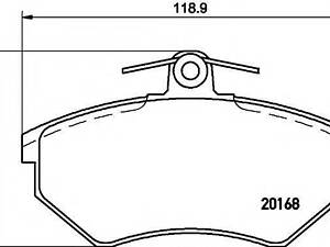 Колодки гальмівні дискові, комплект HELLA PAGID 8DB355017901 на VW GOLF Mk II (19E, 1G1)