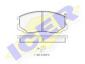 Колодки гальмівні дискові, комплект ICER 181129 на MITSUBISHI LANCER Mk IV (C6_A, C7_A)