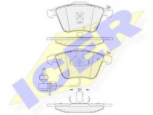 Колодки гальмівні дискові, комплект ICER 181531 на AUDI A6 седан (4B2, C5)