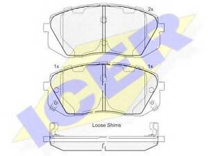 Колодки тормозные дисковые, комплект ICER 181826 на KIA SPORTAGE (JE_, KM_)