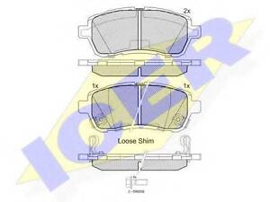 Колодки гальмівні дискові, комплект ICER 181881 на MAZDA 2 седан (DE)