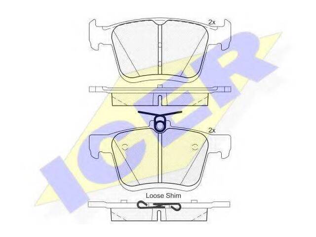 Колодки гальмівні дискові, комплект ICER 182099 на VW JETTA VII SportWagon (BA5)