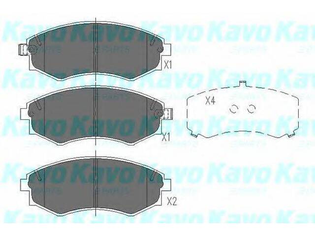 Колодки гальмівні дискові, комплект KAVO PARTS KBP7504 на HYUNDAI AVANTE II (J-2)