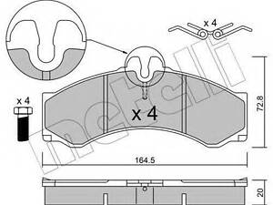 Колодки тормозные дисковые, комплект METELLI 2202620 на VW LT Mk II автобус (2DB, 2DE, 2DK)