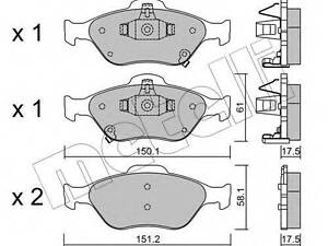 Колодки гальмівні дискові, комплект METELLI 2203161 на TOYOTA VITZ (SCP9_, NSP9_, KSP9_, NCP9_, ZSP9_)