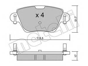 Колодки тормозные дисковые, комплект METELLI 2203190 FORD MONDEO Mk III седан (B4Y)