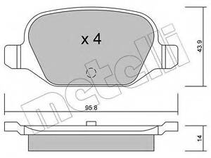 Колодки тормозные дисковые, комплект METELLI 2203240 на FIAT PANDA (169)