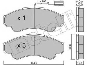 Колодки гальмівні дискові, комплект METELLI 2203260 на PEUGEOT BOXER автобус (244, Z_)