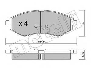 Колодки тормозные дисковые, комплект METELLI 2205080 CHEVROLET LOVA седан (T250, T255)