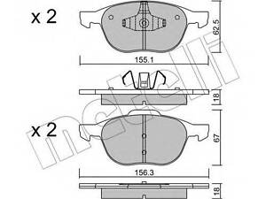 Колодки гальмівні дискові, комплект METELLI 2205340 на FORD KUGA I