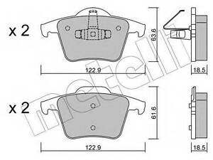 Колодки тормозные дисковые, комплект METELLI 2206880 на VOLVO XC90 I универсал.