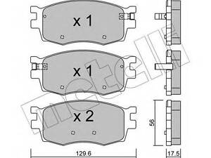 Колодки гальмівні дискові, комплект METELLI 2207240 на HYUNDAI i20 (PB, PBT)