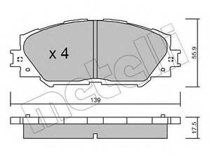 Колодки тормозные дисковые, комплект METELLI 2207470 на TOYOTA IST (NSP1_, NLP1_, ZSP1_, NCP11_)