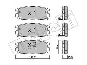 Колодки тормозные дисковые, комплект METELLI 2207790 VAUXHALL ANTARA (J26, H26)