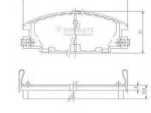 Колодки гальмівні дискові, комплект NIPPARTS J3609004 на OPEL FRONTERA A (5_MWL4)